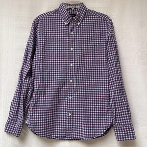 J Crew Check Plaid Shirt Mens Medium Workwear Slim Fit Office Wedding Party